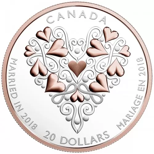 2018 Canadian $20 Best Wishes On Your Wedding Day - 1 oz Fine Silver Coin