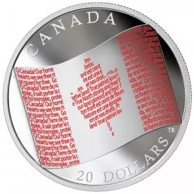 2018 Canadian $20 Canadian Flag - 1 oz Fine Silver Coin