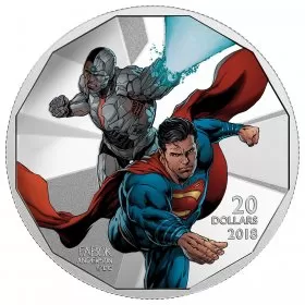 2018 Canadian $20 The Justice League: Cyborg and Superman - 1 oz Fine Silver Coin