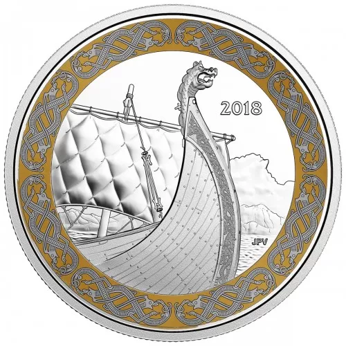 2018 Canadian $20 Norse Figureheads: The Dragon's Sail - 1 oz Fine Silver Coin