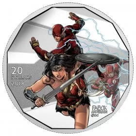 2018 Canadian $20 The Justice League: The Flash and Wonder Woman - 1 oz Fine Silver Coin