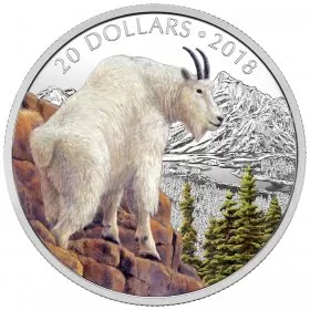 2018 Canadian $20 Majestic Wildlife: Mettlesome Mountain Goat - 1 oz Fine Silver Coin
