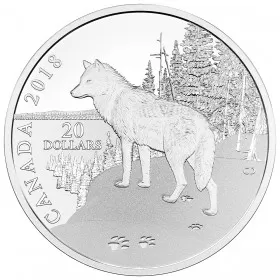 2018 Canadian $20 Nature's Impressions: Wolf - 1 oz Fine Silver Coin