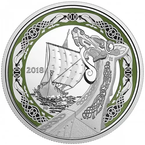 2018 Canadian $20 Norse Figureheads: Northern Fury - 1 oz Fine Silver Coin - no outside box, some discolouration 