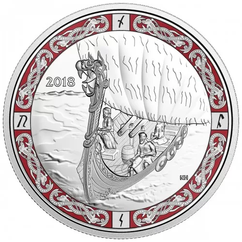 2018 Canadian $20 Norse Figureheads: Viking Voyage - 1 oz Fine Silver Coin