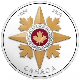 2018 Canadian $20 Canadian Honours: 25th Anniversary of the Star of Military Valour - 1 oz Fine Silver Coin
