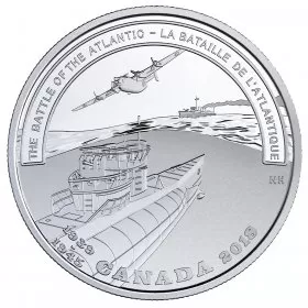 2018 (1945-) Canadian $20 Second World War Battlefront Series: The Battle of the Atlantic - 1 oz Fine Silver Coin