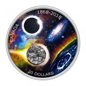 2018 (1868-) Canadian $20 Royal Astronomical Society 150th Anniv Meteorite 1 oz Silver Coin 