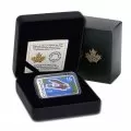 2019 Canadian $20 First Non-Stop Transatlantic Flight 100th Anniv 1 oz Silver Coloured Stamp-Shaped Coin