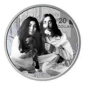 2019 Canadian $20 Give Peace A Chance / John Lennon Yoko Ono 50th Anniv 1 oz Silver Coin