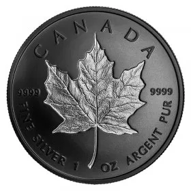 2020 Canadian $20 Black Rhodium-plated Incuse Silver Maple Leaf 1 oz Pure Coin