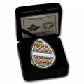 2022 Canadian $20 Traditional Ukrainian Pysanka 1 oz Fine Silver Egg-Shaped Coloured Coin