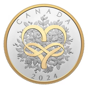 2024 Canadian $20 Celebrate Love - 1 oz Fine Silver Gold-plated Coin