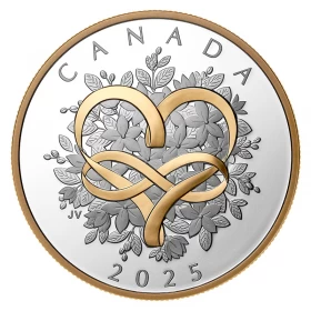 2025 Canada $20 Celebrate Love - 1 oz Fine Silver Gold-plated Coin