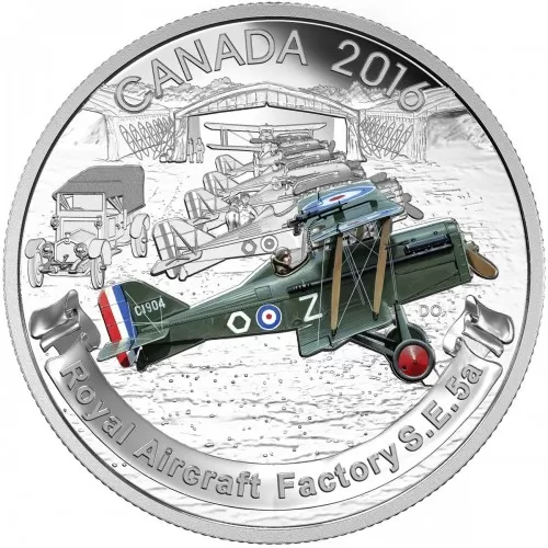 2016 Canadian $20 Aircraft of the First World War: The Royal Aircraft Factory S.E.5A - 1 oz Fine Silver Coin