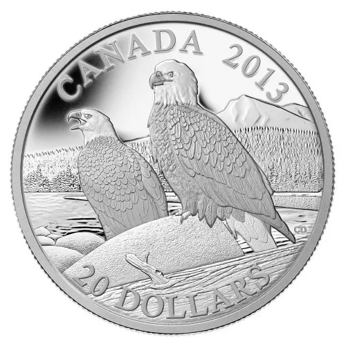 2013 Canadian $20 The Bald Eagle: Lifelong Mates - 1 oz Fine Silver Coin
