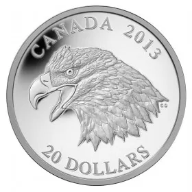 2013 Canadian $20 The Bald Eagle: Portrait of Power - 1 oz Fine Silver Coin