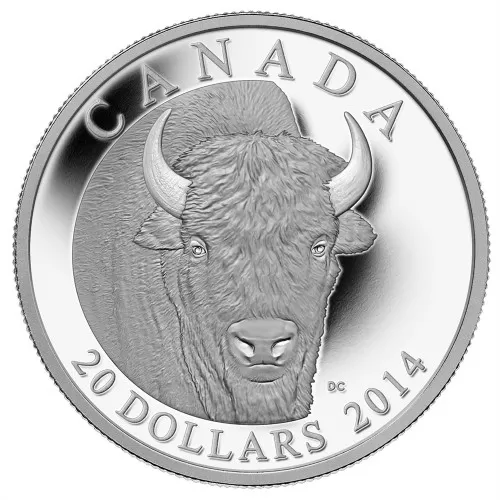 2014 Canadian $20 The Bison: A Portrait - 1 oz Fine Silver Coin