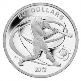 2013 Canadian $20 Celebrate Baseball: Hitter - 1 oz Fine Silver Coin