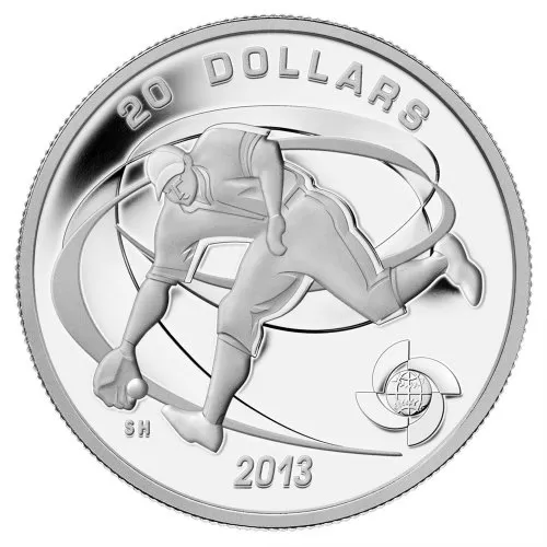 2013 Canadian $20 Celebrate Baseball: Fielder - 1 oz Fine Silver Coin