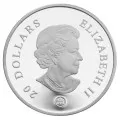 2008 Canadian $20 Amethyst Crystal Snowflake 1 oz Fine Silver Coin