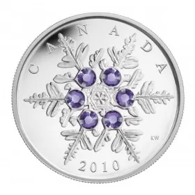 2010 Canadian $20 Tanzanite Snowflake Swarovski® Crystal & Fine Silver Coin - no outside box