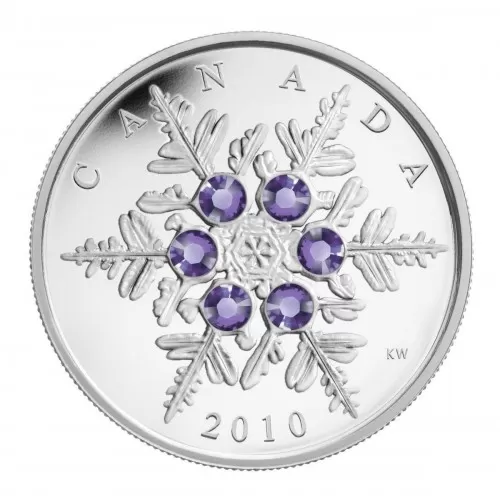 2010 Canadian $20 Tanzanite Snowflake Swarovski® Crystal & Fine Silver Coin - no outside box