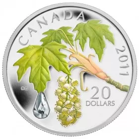 2011 Canada Fine Silver $20 Coin - Crystal Series: Maple Leaf Crystal Raindrop
