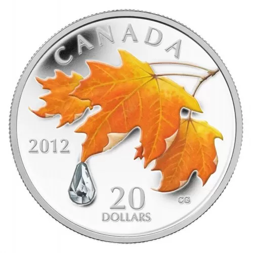 2012 Canada Fine Silver $20 Coin - Crystal Series: Sugar Maple Crystal Raindrop