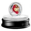 2009 Canadian $20 Ottawa Senators Goalie Mask Sterling Silver Coloured Coin (Limited Edition)