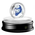2009 Canadian $20 Toronto Maple Leafs Goalie Mask Sterling Silver Coloured Coin (Limited Edition)-capsule is slightly scuffed