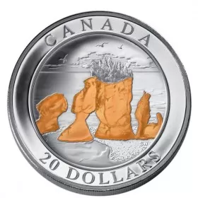 2004 Canadian $20 Natural Wonders: The Hopewell Rocks 1 oz Fine Silver & Gold-plated Coin