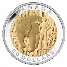 2014 Canadian $20 The Seven Sacred Teachings: Courage - 1 oz Fine Silver & Gold-plated Coin