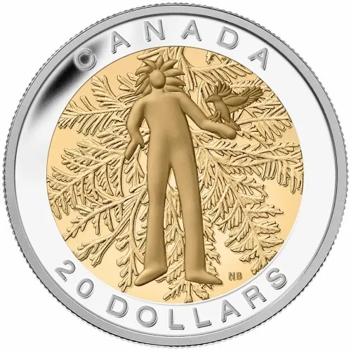 2014 Canadian $20 The Seven Sacred Teachings: Honesty - 1 oz Fine Silver & Gold-plated Coin