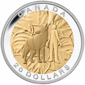 2014 Canadian $20 The Seven Sacred Teachings: Humility - 1 oz Fine Silver & Gold-plated Coin