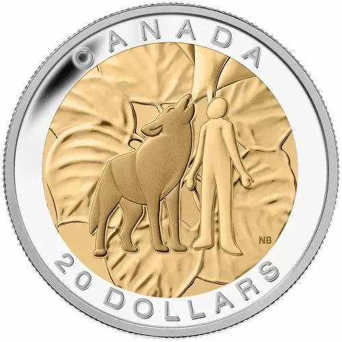 2014 Canadian $20 The Seven Sacred Teachings: Humility - 1 oz Fine Silver & Gold-plated Coin