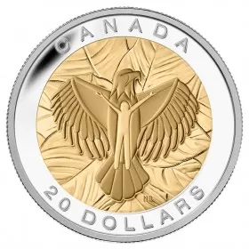 2014 Canadian $20 The Seven Sacred Teachings: Love - 1 oz Fine Silver & Gold-plated Coin