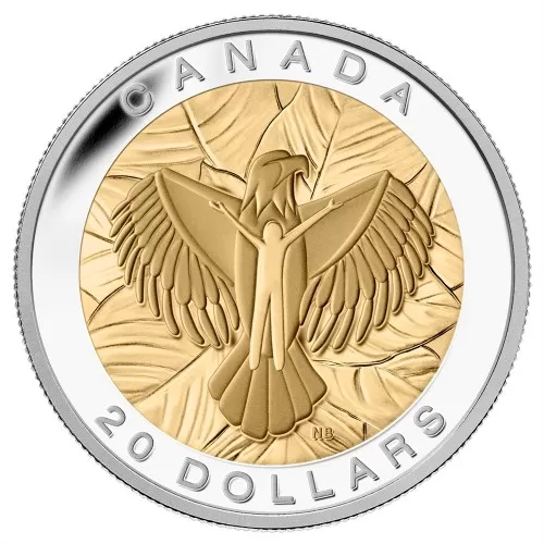 2014 Canadian $20 The Seven Sacred Teachings: Love - 1 oz Fine Silver & Gold-plated Coin