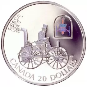 2000 Canadian $20 Transportation: The H.S. Taylor Steam Buggy Sterling Silver Hologram Coin 