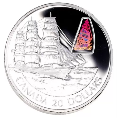 2002 Canadian $20 Transportation: The William Lawrence Sterling Silver Hologram Coin-coin in capsule only