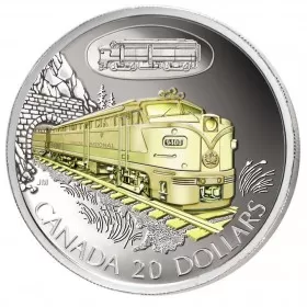 2003 Canadian $20 Transportation: CN FA-1 Diesel-Electric Locomotive 9400 Sterling Silver Gold-plated Coin
