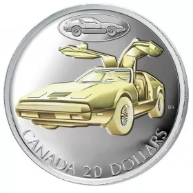 2003 Canadian $20 Transportation: The Bricklin SV-1 Gull-Wing Car Sterling Silver Gold-plated Coin