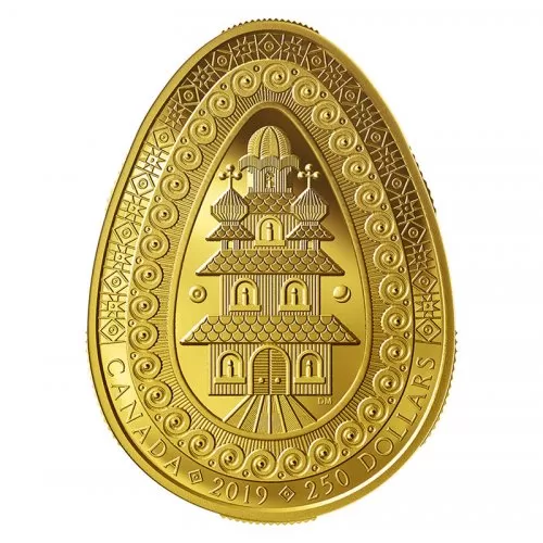2019 Canadian $250 Eternal Blessing Pysanka Pure Gold Egg-shaped Coin