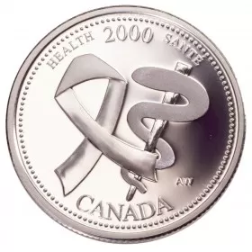 2000 Canadian 25-Cent Health/April Millennium Quarters Series Proof Sterling Silver Coin