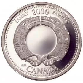 2000 Canadian 25-Cent Family/August Millennium Quarters Series Proof Sterling Silver Coin