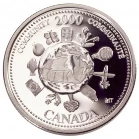 2000 Canadian 25-Cent Community/December Millennium Quarters Series Proof Sterling Silver Coin