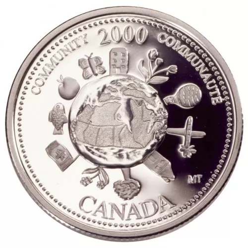 2000 Canadian 25-Cent Community/December Millennium Quarters Series Proof Sterling Silver Coin
