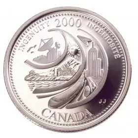2000 Canadian 25-Cent Ingenuity/February Millennium Quarters Series Proof Sterling Silver Coin
