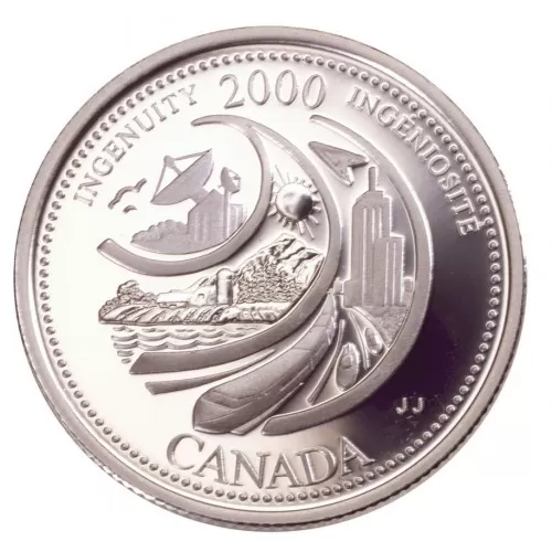 2000 Canadian 25-Cent Ingenuity/February Millennium Quarters Series Proof Sterling Silver Coin