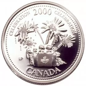 2000 Canadian 25-Cent Celebration/July Millennium Quarters Series Proof Sterling Silver Coin